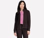 GO LUXE RIB Full Zip Jacket, CHOCOLAT / NOIR, full image number 0