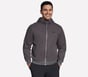 Skechers Max Soft Hooded Jacket, BLACK / CHARCOAL, full image number 0