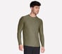 GO DRI All Day Long Sleeve Tee, OLIVE / GRAY, full image number 2