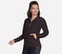 GO LUXE Rib 1/4 Zip, CHOCOLATE / BLACK, full image number 2