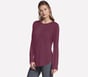 GO DRI Swift Long Sleeve Tunic Crew, BOURGOGNE / ROSE, full image number 2