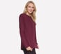 GO DRI Swift Long Sleeve Tunic Crew, BURGUNDY / PINK, full image number 3