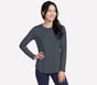 GO DRI Swift Long Sleeve Tunic Crew, GUNMETAL / LIGHT BLUE, full image number 0