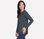 GO DRI Swift Long Sleeve Tunic Crew, GUNMETAL / LIGHT BLUE, full image number 2