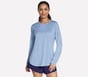 GO DRI Swift Long Sleeve Tunic Crew, BLANC / BLEU, full image number 0