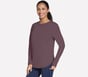 GO DRI Swift Long Sleeve Tunic Crew, WHITE / BROWN, full image number 2