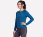 GO DRI Stride Long Sleeve Crew, BÍLÁ / TMAVE MODRÁ, full image number 2