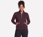 GO STRETCH Harmony Rib 1/4 Zip, WHITE / BURGUNDY, full image number 0