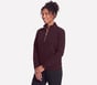 GO STRETCH Harmony Rib 1/4 Zip, WHITE / BURGUNDY, full image number 2
