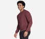 GO KNIT Waffle Ease Crew, BRAUN / BURGANDY, full image number 2