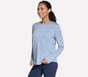 GO DRI Swift Stripe Long Sleeve Crew, BLANC / BLEU, full image number 2