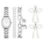 Charm Pearl Bows Watch Set, ARGENT, full image number 0