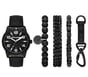 Black Bracelets Tool Watch Set, BLACK, full image number 0