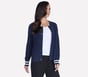 GO WALK Reflection Sweater Bomber, NAVY, full image number 2
