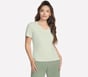Pima V-Neck Tee, LIGHT GRAY / LIME, full image number 0