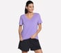 Pima V-Neck Tee, PURPLE / CORAL, full image number 0
