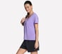 Pima V-Neck Tee, PURPLE / CORAL, full image number 2