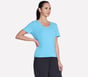 Pima V-Neck Tee, GRIS PIERRE / BLEU, full image number 2