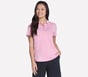 Short Sleeve On The Green Striped Polo, WHITE / NEON PINK, full image number 0