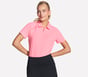 GO GOLF Short Sleeve Birdie Zip Front Polo, NEON CORAL / PURPLE, full image number 4