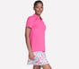 GO GOLF Short Sleeve Birdie Zip Front Polo, WHITE / NEON PINK, full image number 2