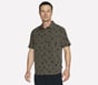 The GO WALK Air Printed Short Sleeve Shirt, OLIVE / PINK, full image number 0