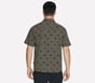 The GO WALK Air Printed Short Sleeve Shirt, OLIVE / PINK, full image number 1