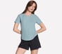 GO WALK Luxe Rib Tee, LIGHT GRAY / TURQUOISE, full image number 0