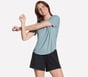GO WALK Luxe Rib Tee, LIGHT GRAY / TURQUOISE, full image number 3
