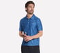 GO DRI All Day Printed Polo, WHITE / PERIWINKLE, full image number 3