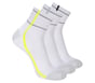 3 Pack Men's Performance Quarter Crew Stripe Socks, WHITE, full image number 0