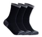 3 Pack Half Terry Work Crew Socks, BLACK / GRAY, full image number 0