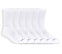 6 Pack Unisex Half Terry Crew Socks, BLANC, full image number 0