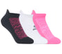 3 Pack Half Terry Low Cut Athletic Socks, BLACK / PINK, full image number 0