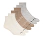 6 Pack Core Quarter Large Socks, NATURAL / MULTI, full image number 0