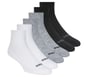 6 Pack Quarter Crew Socks, WHITE / BLACK, full image number 0