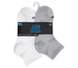 6 Pack Quarter Crew Socks, WHITE / BLACK, full image number 1