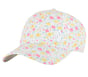 Floral Diamond Baseball Hat, WHITE / HOT PINK, full image number 0