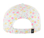 Floral Diamond Baseball Hat, WHITE / HOT PINK, full image number 1