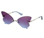 Rimless Butterfly Sunglasses, ARGENT, full image number 0