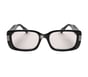 Elevated Rectangle 3 Line Sunglasses, BLACK, full image number 1