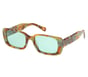 Elevated Rectangle 3 Line Sunglasses, GREEN / ORANGE, full image number 0