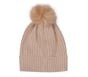 Metallic Ribbed Beanie Hat, TAN, full image number 1