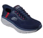 Skechers Slip-ins RF: D'Lux Walker 2.0 - Rezinate, GRANATOWY  /  CZERWONY, full image number 3