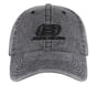 Denim Embroidered Hat, BLACK, full image number 2