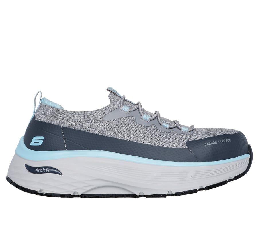 Work: Max Cushioning Arch Fit 2.0 Slip-Resistant - Nixx, GRAY / AQUA, fullimage number 0