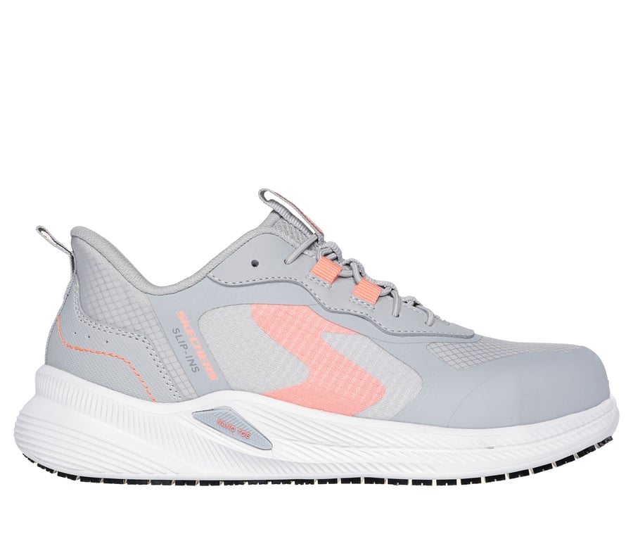 Skechers Slip-ins Work Slip-Resistant: Carbix - Yunia, GRAY / CORAL, fullimage number 0