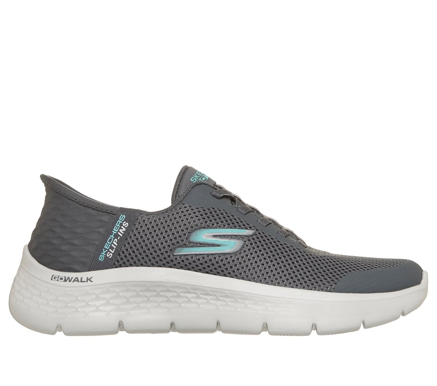 Skechers Slip-ins: GO WALK Flex - Grand Entry, GRIS ANTHRACITE / TURQUOISE, fullimage number 0