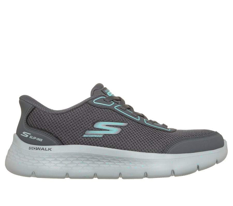 Skechers Slip-ins Waterproof: GO WALK Flex - Mabel, CHARCOAL / TURQUOISE, fullimage number 0