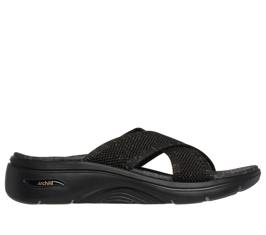 GO WALK Arch Fit 2.0 Sandal - Talia, NOIR / OR ROSE, fullimage number 0